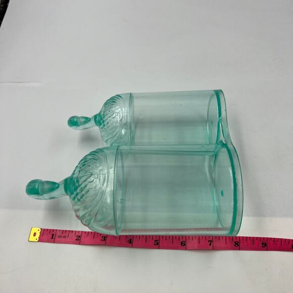 Vintage Duo Swan Makeup Bathroom Organizers Acrylic Light Blue MCM Art Deco - Picture 5 of 12